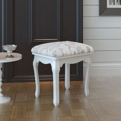 vidaXL Garderobni stolček toplo belo blago