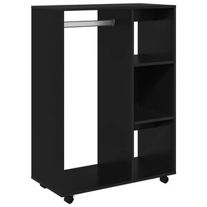 vidaXL Garderobna omara črna 80x40x110 cm iverna plo&scaron;ča