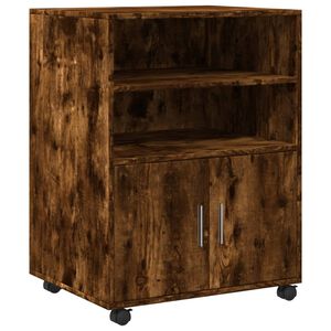 vidaXL Omarica na kolesih dimljeni hrast 60x48x81 cm inženirski les
