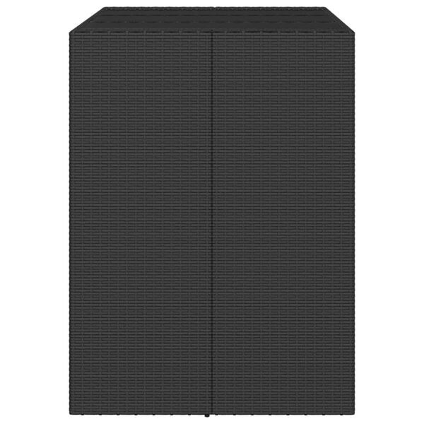 vidaXL Barska miza s stekleno plo&scaron;čo črna 105x80x110 cm poli ratan