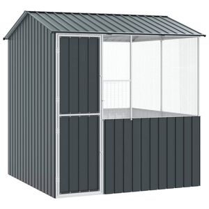 vidaXL Ptičnik Antracit 215 x 209 x 230 cm Cinkana jeklena