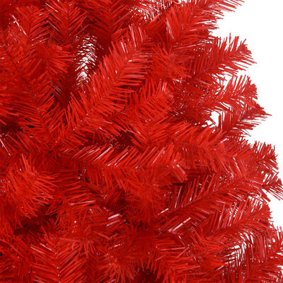 vidaXL Umetna novoletna jelka s stojalom rdeča 180 cm PVC