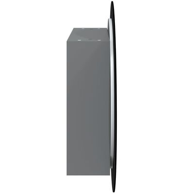 vidaXL Kopalniška omarica z okroglim ogledalom LED siva 54x54x17,5 cm