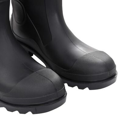 vidaXL Dežni škornji črni velikost 45 PVC