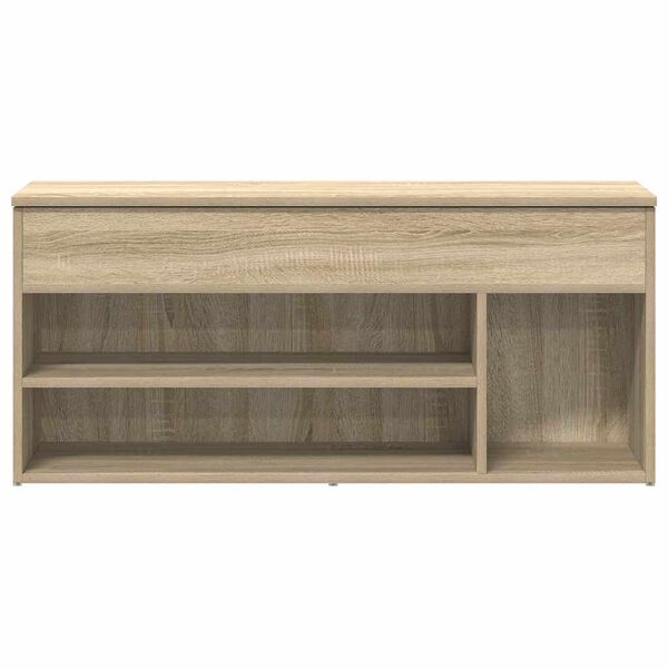 vidaXL Lavica za čevlje Sonoma Oak 102x30,5x45 cm Inženirski les