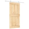 vidaXL Drsna vrata Naravna in bela 95 x 210 cm Masiven borov les