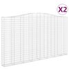 vidaXL Obokane gabion ko&scaron;are 2 kosa 400x30x220/240 cm pocinkano železo