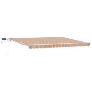 vidaXL Vlečna tenda večbarvno 450 &times; 300 cm Tkanina in aluminij