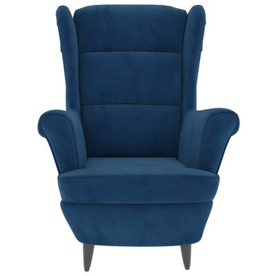 vidaXL Fotelj iz modrega žameta