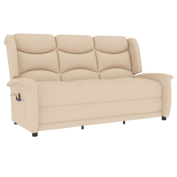 vidaXL Masažni trosed krem blago