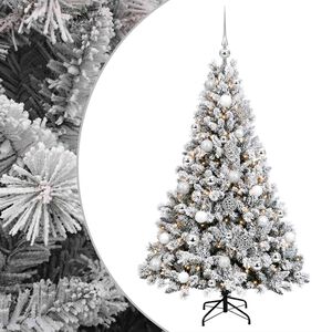 vidaXL Umjetno božično drevo z okrasnimi kroglami 120 cm 150 LED