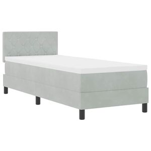vidaXL LED Box Spring Postelja Svetlo siva 80 x 200 cm Žamet