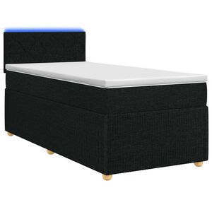 vidaXL Postelja boxspring z vzmetnico Črna 80 x 200 cm Blago