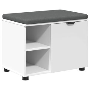 vidaXL Haldna klop Bela 60 x 38 x 46 cm Oblikovan Les in Tkanina