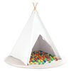 vidaXL Teepee šotor Bela 120 x 120 x 150 cm Tkanina in plastika