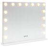 vidaXL LED ogledalo za toaletno mizo Bela 58 x 10 x 47 cm