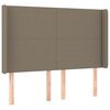 vidaXL Box spring postelja z vzmetnico LED taupe 140x200 cm blago