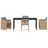 vidaXL Komplet za jedilnico v vrtu 5 pcs Bež poli ratan