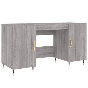 vidaXL Pisalna miza siva sonoma 140x50x75 cm inženirski les