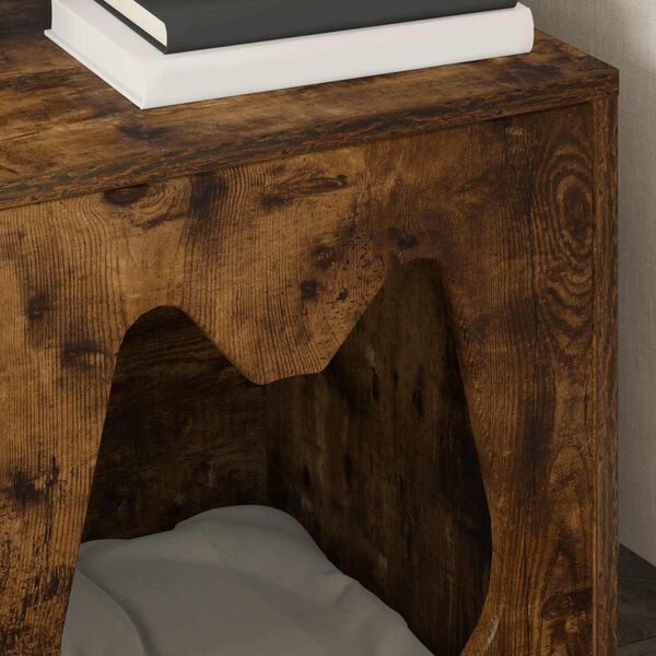 vidaXL Mačja hi&scaron;a Dimljeni oreh 42,5 x 40 x 53,5 cm Konstruiran les