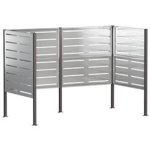 vidaXL Zaslon za smetnjak 167 x 85 x 113 cm Pocinkano jeklo Srebrna