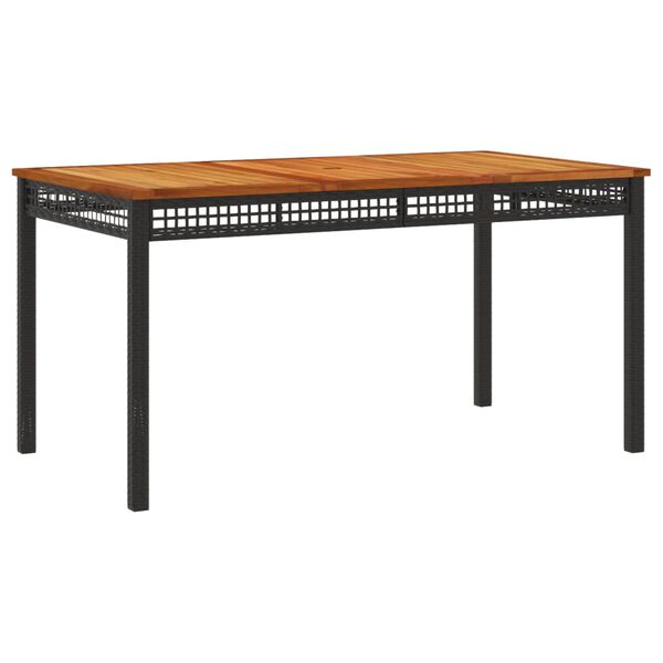 vidaXL Vrtna jedilna garnitura 5-delna z blazinami črn poli ratan