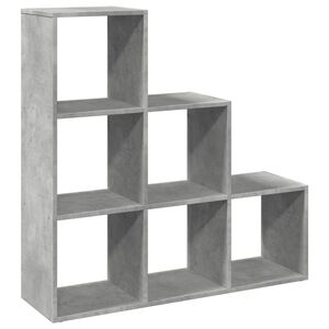 vidaXL Pregrada s knjižno omaro 3-nadstropna betonsko siva 99x29x99 cm