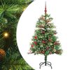 vidaXL Umestno božično drevo 150 LED Toplo bela PVC in kovina Zelena