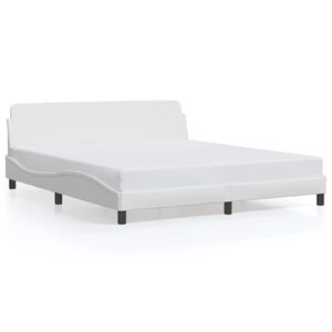 vidaXL Posteljni okvir Dover bel 183x213 cm umetno usnje