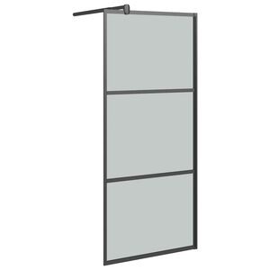 vidaXL Pregrada za tu&scaron; 80x195 cm temno ESG steklo črna