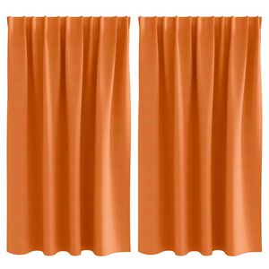 vidaXL Zavese za zatemnitev z obroči 2 pcs Svetlo oranžna 140 x 140 cm