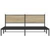 vidaXL Kovinski posteljni okvir brez vzmetnice sonoma hrast 193x203 cm