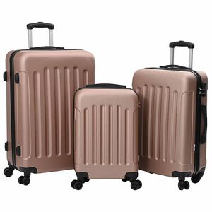 vidaXL Kovček 3 kos Rožnato zlat 50 x 31 x 78 cm ABS plastika
