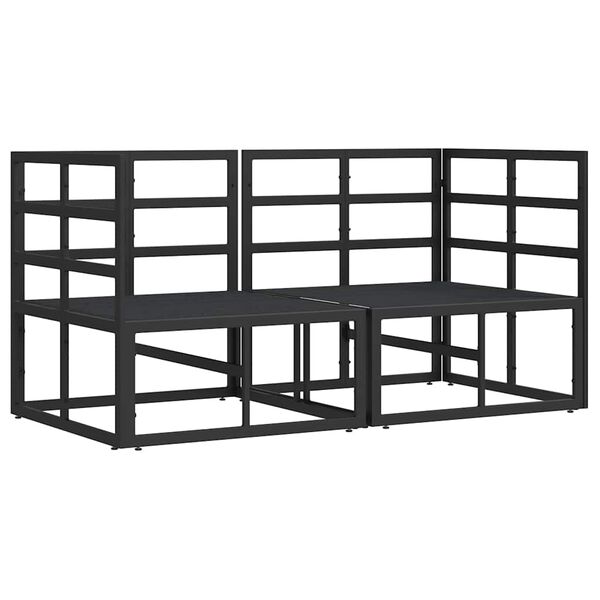 vidaXL Zunanja Pohištvo z blazino z blazino Črna Aluminij