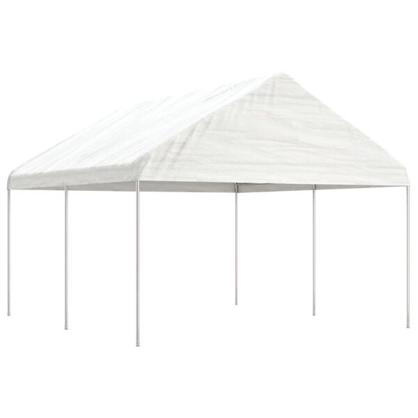 vidaXL Paviljon s streho bel 4,46x4,08x3,22 m polietilen