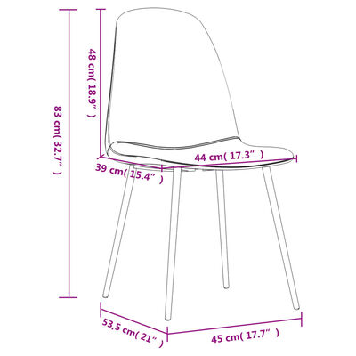 vidaXL Jedilni stoli 4 kosi 45x53,5x83 cm svetlo rjavo umetno usnje