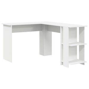 vidaXL Kotni&scaron;ka miza Bela Inženirski les 140 x 113,5 x 75 cm