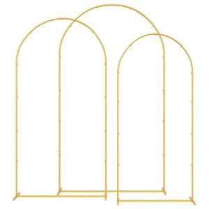 vidaXL Poroka Arch 3 kos Zlata 120 x 40 x 217 cm Jeklo