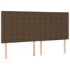 vidaXL Vzglavje postelje temno rjavo 160x5x118/128 cm blago