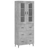vidaXL Visoka komoda betonsko siva 69,5x34x180 cm inženirski les