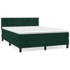 vidaXL Box spring postelja z vzmetnico temno zelen 140x190 cm žamet
