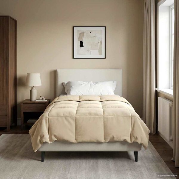 vidaXL Zimska posteljnina &Scaron;onerisan krema 155 x 200 cm Mikrovlakna