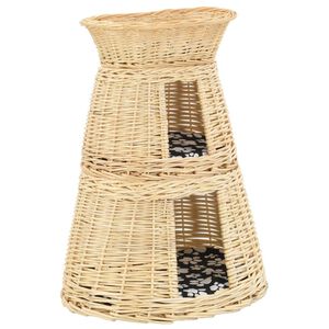 vidaXL Mačja ko&scaron;ara 3-delna z blazinami 47x34x60 cm naravna vrba