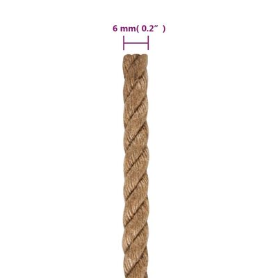 vidaXL Vrv iz jute 50 m dolžina 6 mm debelina