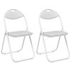 vidaXL Zložljiva stolica 2 pcs Bela 48 x 43,5 x 81 cm Umjetno usnje