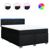 vidaXL Box spring posteljni z vzmetnico črn 140x190 cm blago