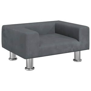 vidaXL Otro&scaron;ki kavč temno siv 50x40x26,5 cm žamet