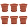 vidaXL Lončki za rastline 6 kos Kamnito rdeča &Oslash; 26 x 21.5 cm Plastika