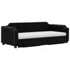 vidaXL Izvlečna dnevna postelja s predali črna 90x190 cm blago