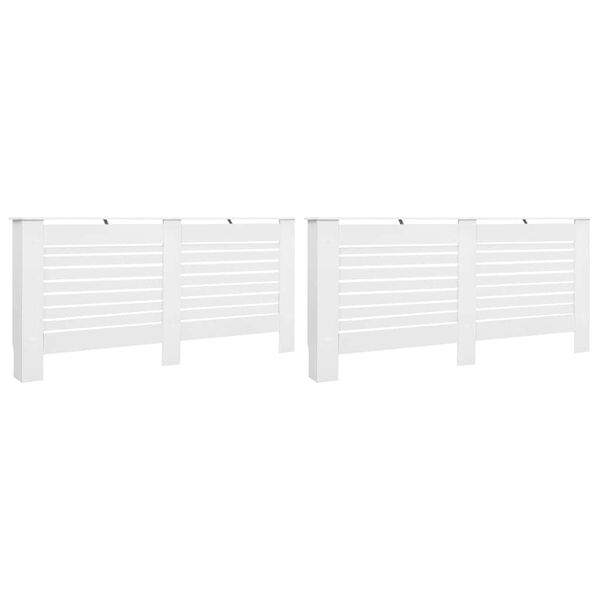 vidaXL Pokrovi za radiatorje 2 kosa beli 172x19x81,5 cm mediapan